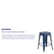 Emma and Oliver Commercial Grade 4 Pack 24" High Backless Distressed Metal Indoor-Outdoor Counter Height Stool
